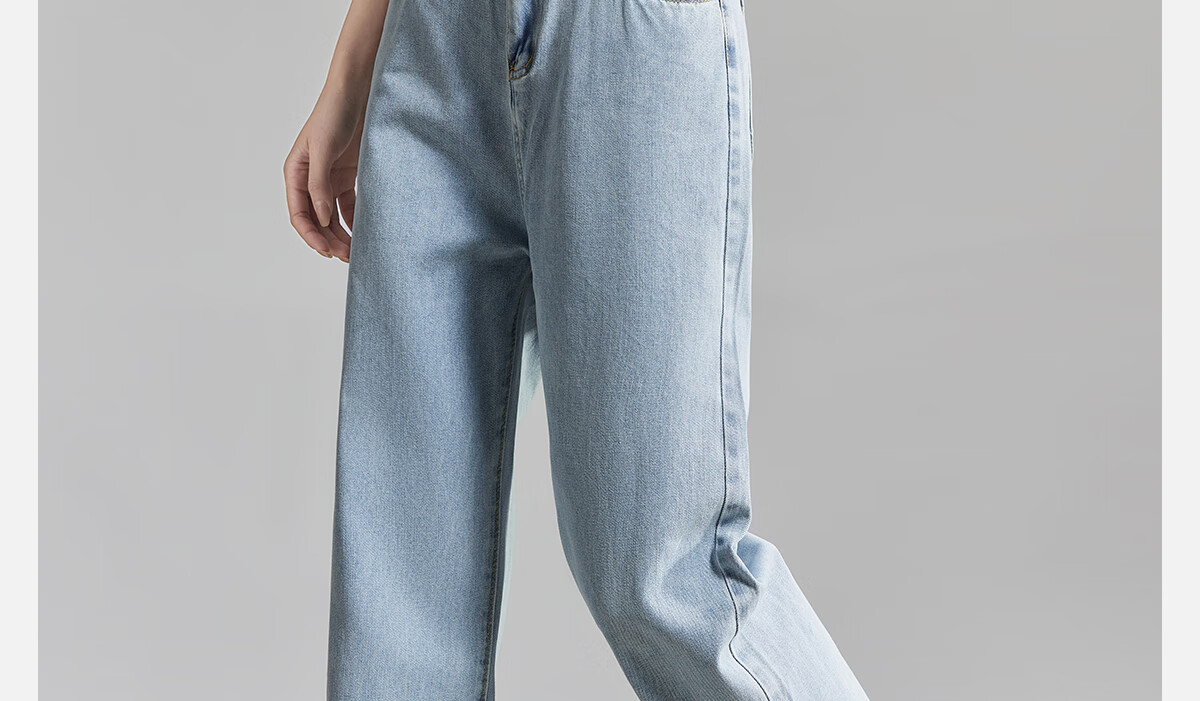 PinCai Women's Solid Color High Waist Loose Casual Wide Leg Jeans Straight Leg Fashion All-Match Trousers P13KN1438 1