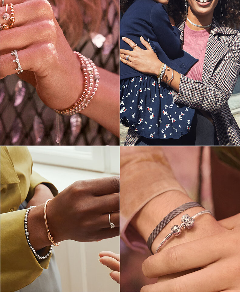 Pandora 925 Silver Beaded Bracelet, Simple Chain, Elegant Versatile Personalized Couple's 925 Silver Bracelet, Birthday Gift 6