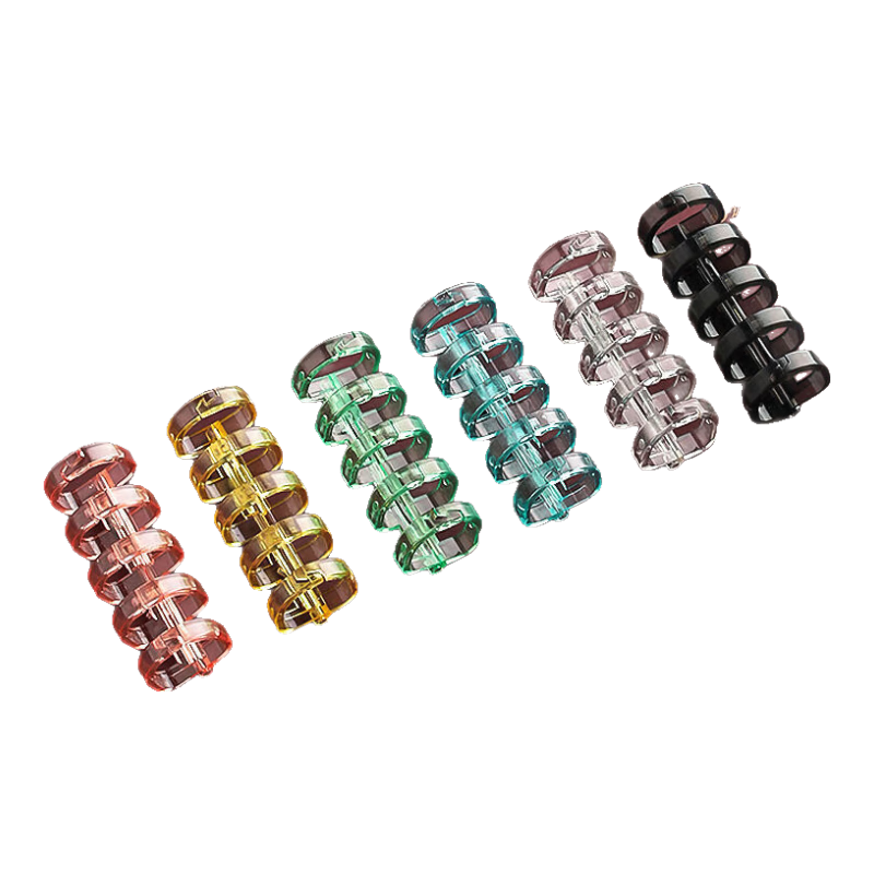 KW-Trio 5-Hole Binding Rings, Colorful Free Combination Loose-Leaf Rings, Student Stationery, Vintage Color Series, Five-Hole Segmented Plastic Loose-Leaf Binding Clips, Random Colors, Pack of 6