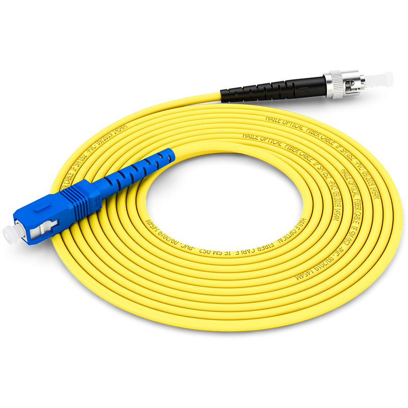 HAILE Telecom Grade Single-mode 10G Optical Fiber Patch Cord Single-core Φ3.0 (ST-SC, 9/125) 3m Fiber Optic Pigtail HJ-1ST-SC-S3