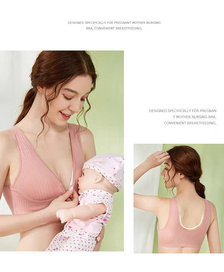Aibaoshi Maternity Bra, Push-Up Nursing Bra, Pregnancy And Postpartum Breastfeeding Bra, Front Opening, Brown Gray, XL Size M382 16