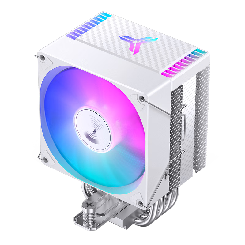 JONSBO CR-1400EVO Color Edition White Version CPU Air Cooler (Nickel-Plated 4 Heat Pipes/RGB Lighting Effects/PWM/130mm Height/Multi-Platform/Thermal Paste Included)
