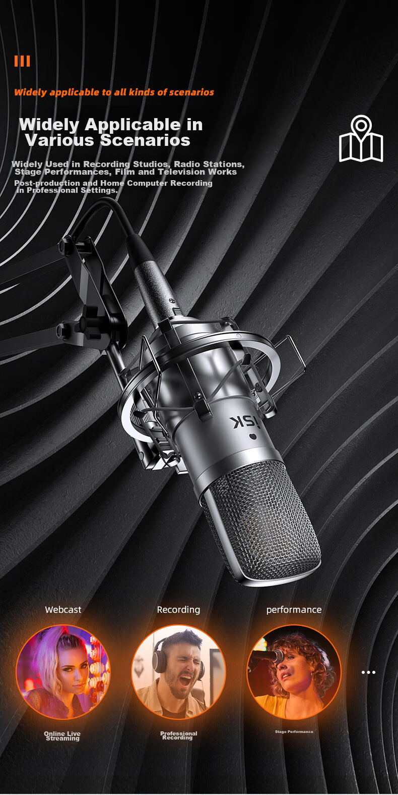ISK BM-800 Condenser Microphone, Aikun 4nano Sound Card Kit, Mobile Phone Live Streaming, Computer Douyin Universal Host Singing, Quanmin Karaoke Recording Live Broadcast Equipment Complete Set Microphone 9