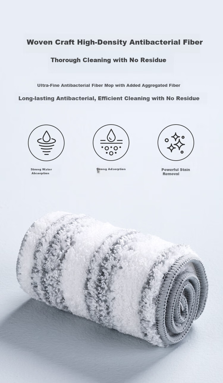 JD Original Antibacterial Upgraded Flat Mop 36cm, Hands-Free Household Floor Cleaning Tool, No Water Marks, Includes 2 Mop Cloths 8