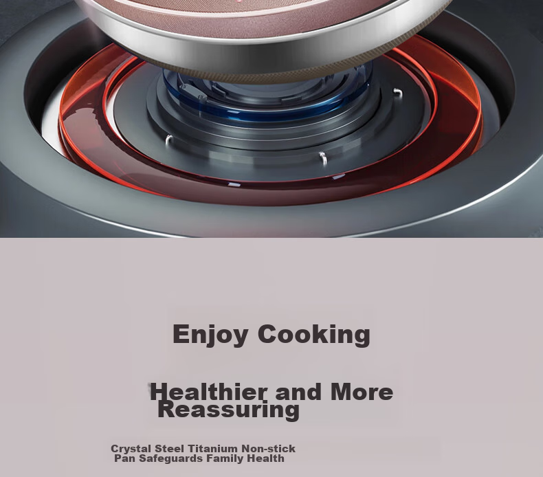 OLOFE Non-Coated Titanium Frying Pan, Titanium Flat Bottom Pan, Yin Zun Third Generation Non-Coated Baby Food Small Frying Pan, 28cm 9