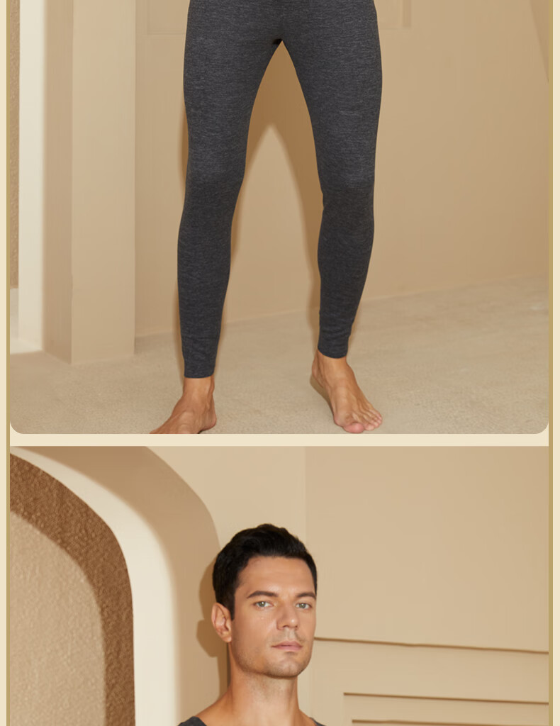 YUZHAOLIN 10A Antibacterial Seamless Thermal Underwear for Men, Containing Wool And Silk, Brushed Fleece, Autumn Top And Bottom Set, Fleece-Lined And Thickened 18
