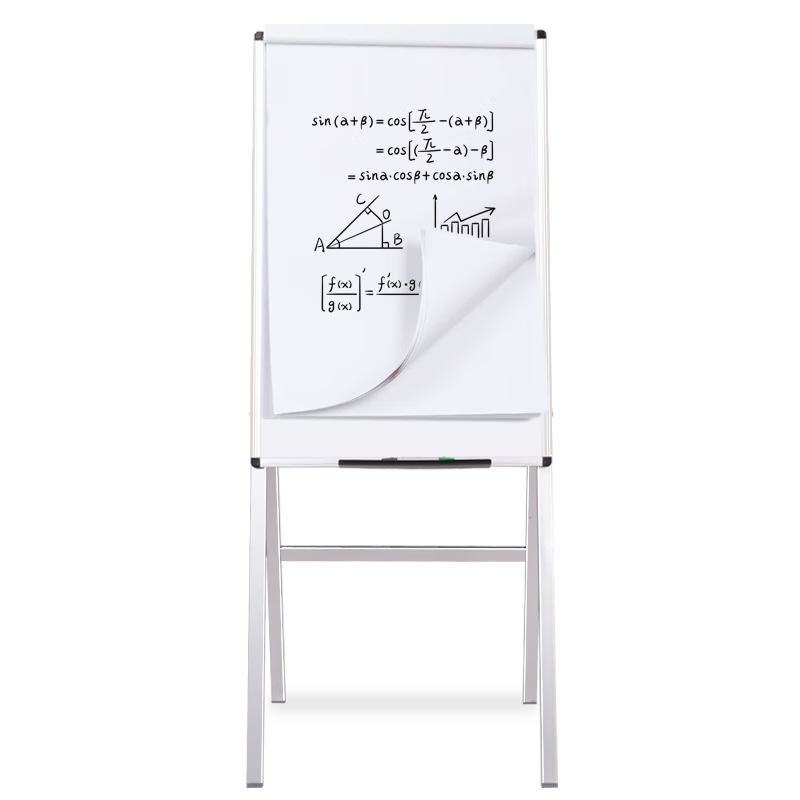 AUCS Whiteboard Stand 60*90cm, Mobile Paper Hanging Stand Writing Board Magnetic Blackboard, Office Meeting Room Training Home Use Foldable Height Adjustable Board QUR9060H