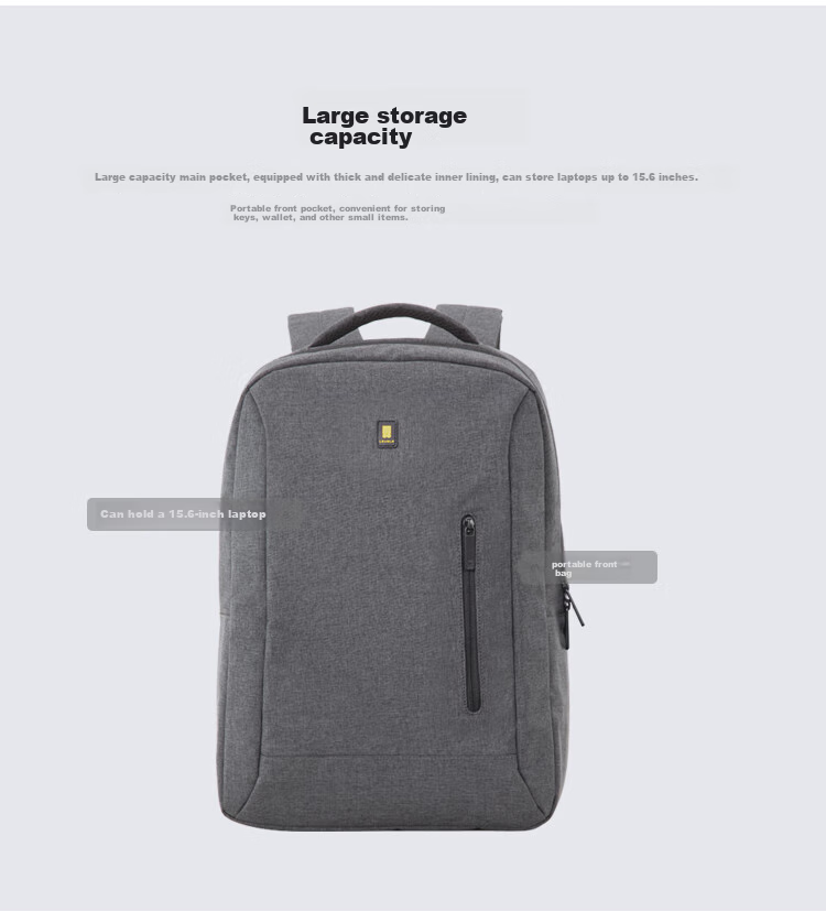 LEVEL8 Business Casual Backpack, 15.6-Inch Large Capacity Laptop Bag for Men, School Bag LA-1850 2