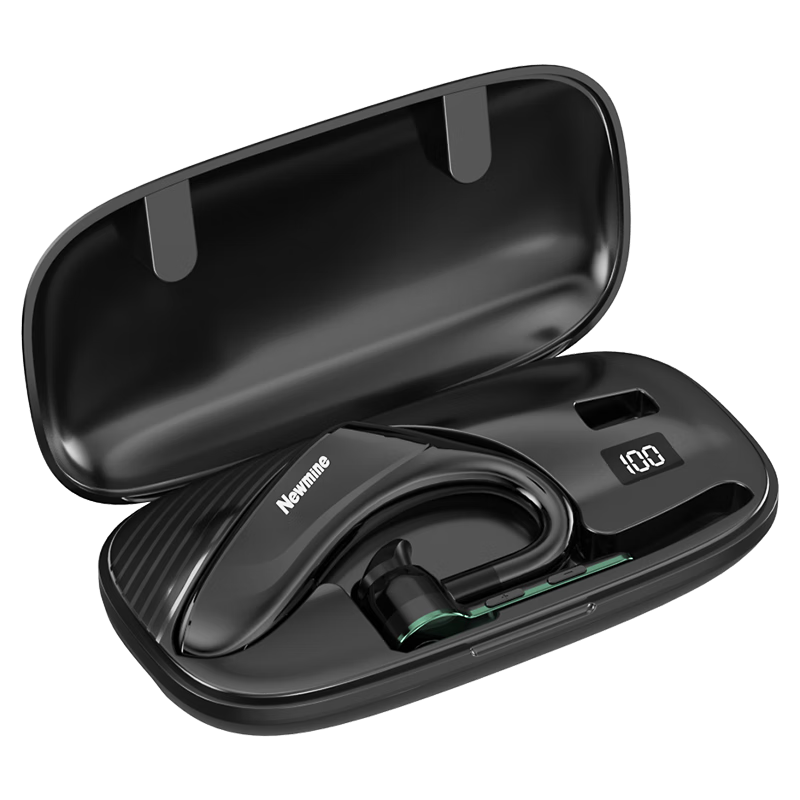 Newmine Wireless Bluetooth Earphones, Single-Ear In-Ear Or Ear-Hook Style, for Sports, Business, Car Use, Driving Headset, Compatible with Apple And Huawei, High-Definition Calling, Smart, Long Battery Life