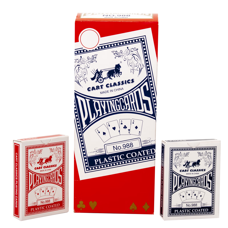 Binwang Texas Hold'em Poker Cards Wide High-Quality Durable Anti-Peeping Thickened Table Game Cards Red and Blue 12 Decks Set 988