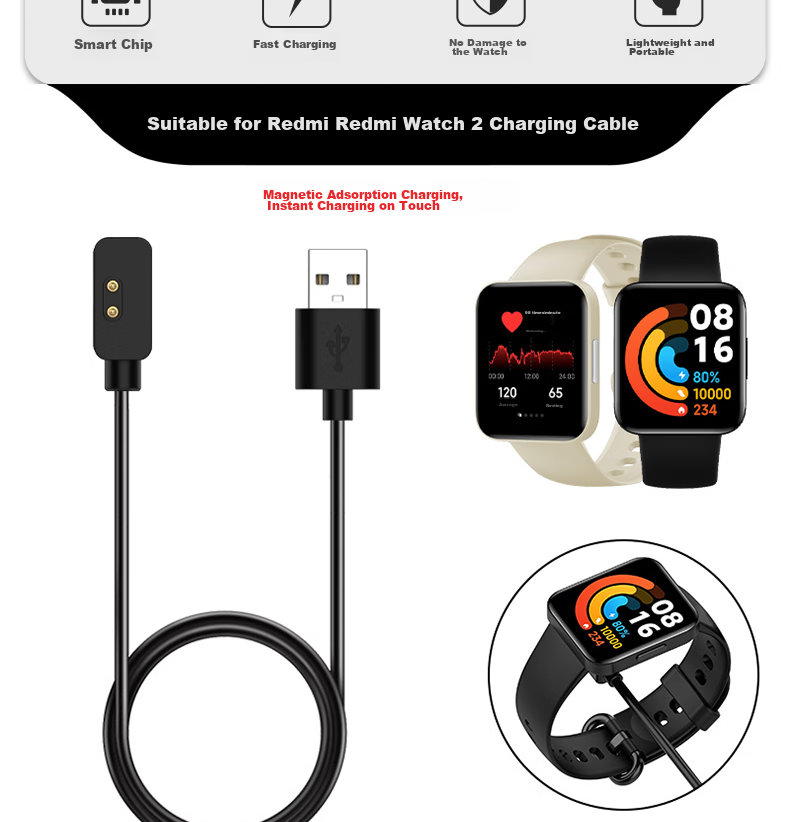ESCASE Xiaomi Band 7 Pro Charging Cable, Redmi Watch 2/3 Charger for Xiaomi Smartwatch 2/3 Generation, Charging Dock ES-BMSC 3