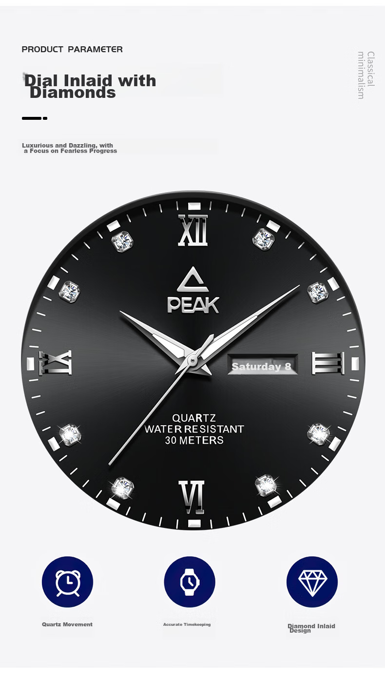 PEAK Zhuoyue Series Top Ten Brand Watches for Men, Mechanical Style Sports Watch with Luminous Dial, Water-Resistant Student Wristwatch from England 2