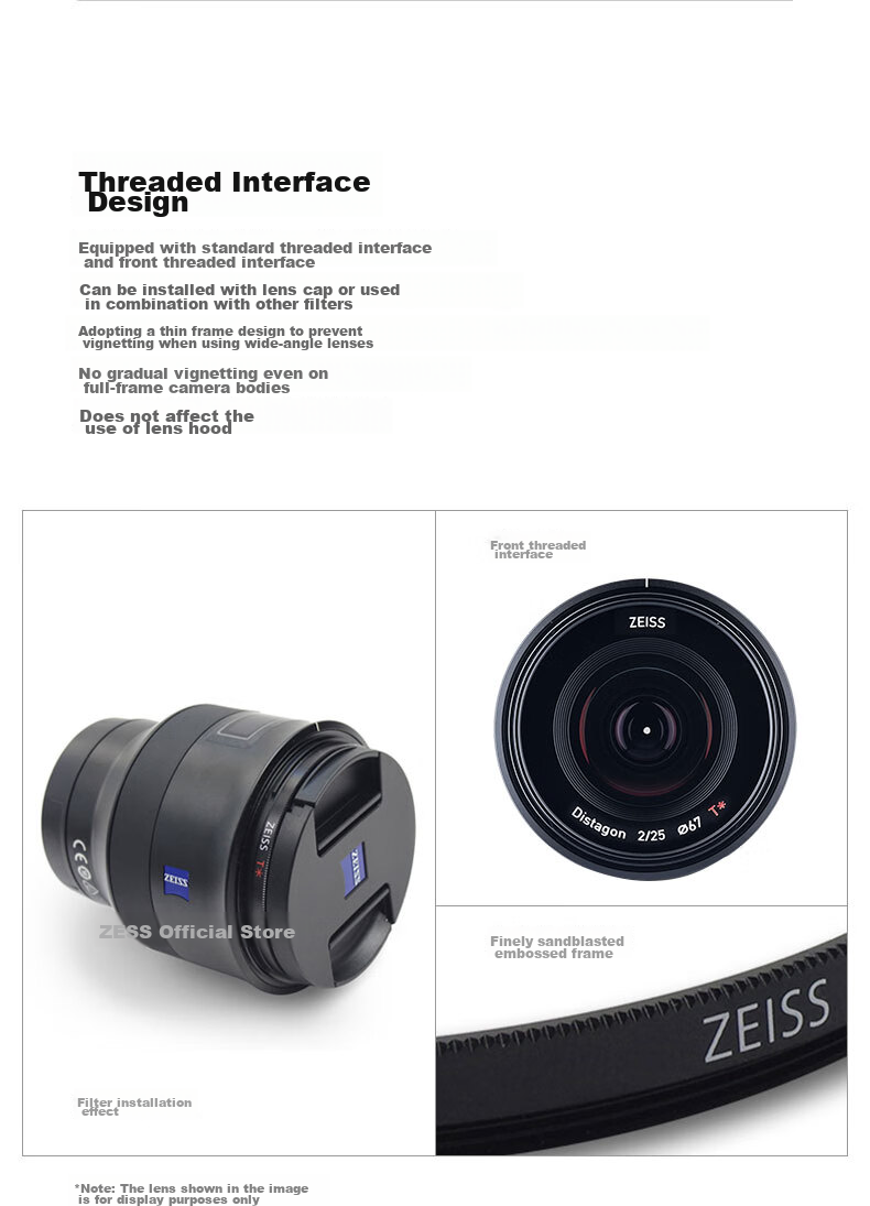 ZEISS UV Filter for Canon And Nikon DSLR Camera Lenses, 55mm Universal Protective Filter for Sony And Fuji Cameras, T* Multi-Coated High-Transparency Glass, Original Import 6