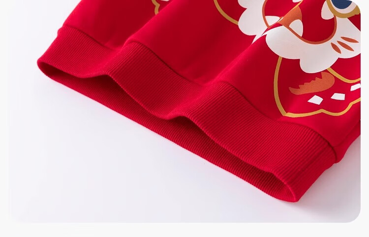 Dudujia Baby New Year Outfit Set, Red Festive Two-Piece Suit for Boys, Chinese New Year Clothes, Children's Clothing, Zhu Yinghong Color, Size 80 19