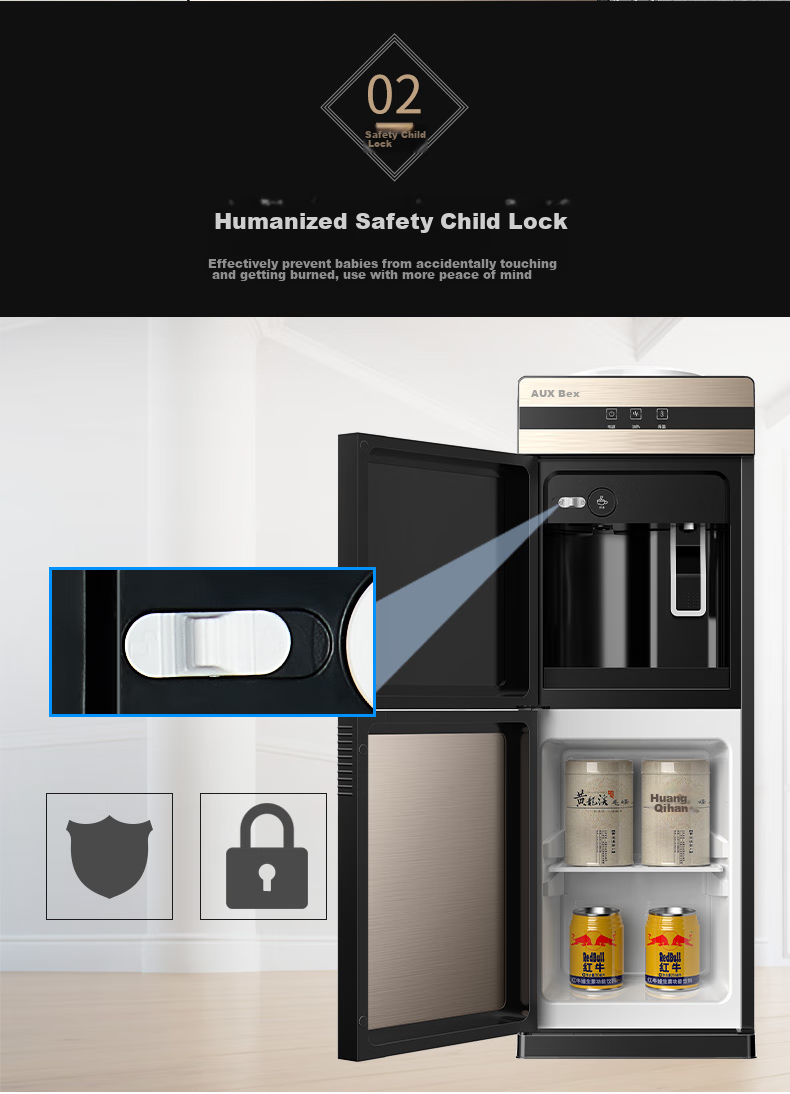 AUX Water Dispenser, Milk-Filling Machine for Home And Office Use, Double-Door Cabinet-Style Refrigerated Water Cooler YLR-5 4