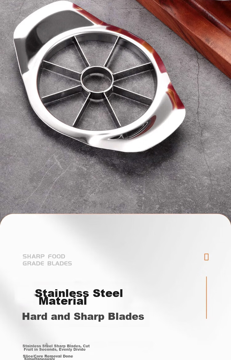 Dipuer Stainless Steel Apple Cutter, Multifunctional Fruit Slicer, Pomegranate Remover, Apple Chunker, Slicer 5
