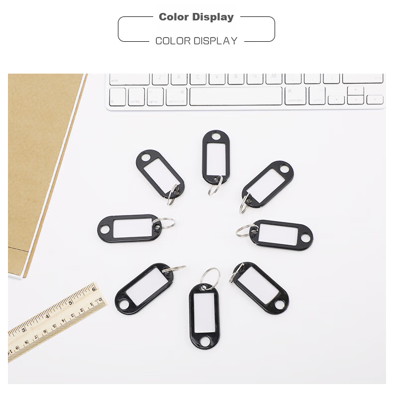 Befon Key Tag, Key Management Hanging Tag, Classification Marker, Key Chain, 2459 Office Key Pendant, Office Supplies, Black, 50 Pieces/box 6