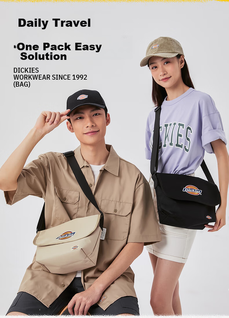 Dickies Crossbody Bag for Men And Women, DK Commuter Messenger Bag, Large Capacity Casual Shoulder Bag, Multifunctional Canvas Bag for Students' Classes 3