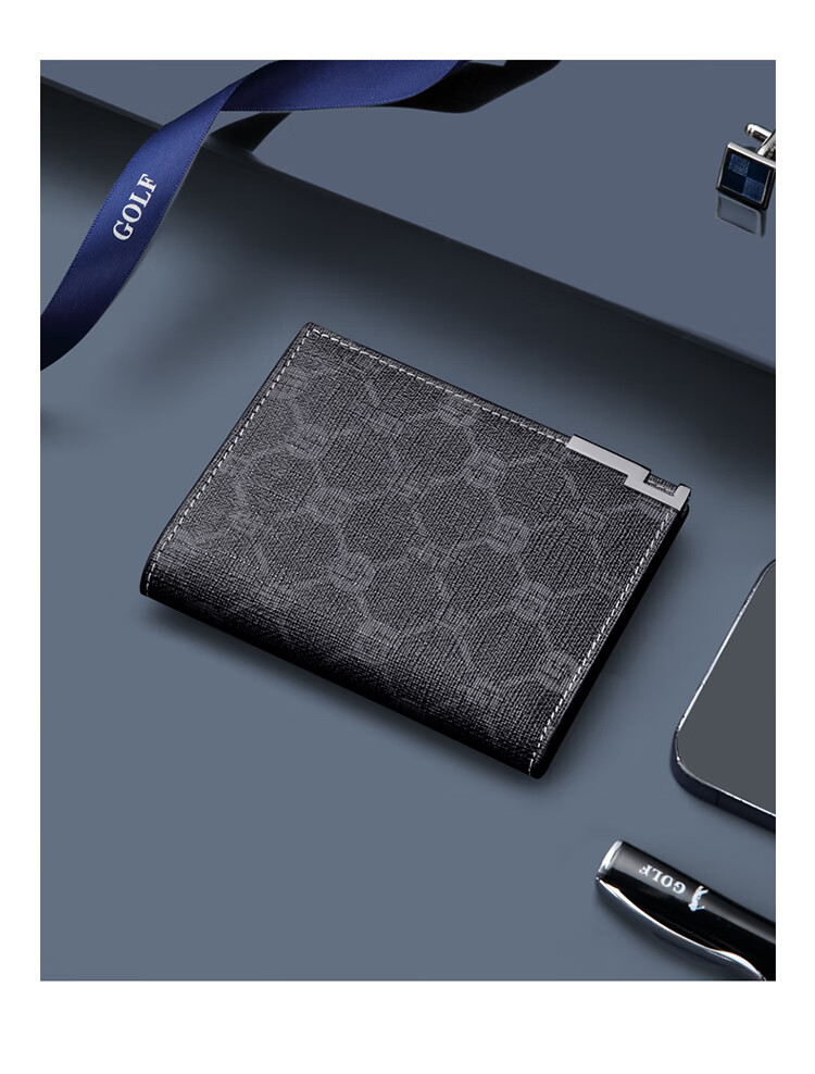 GOLF Men's Wallet with Multiple Card Slots, Short Style Wallet for Men's Driver's License And ID Cards, Printed Card Holder, Business Card Holder 14