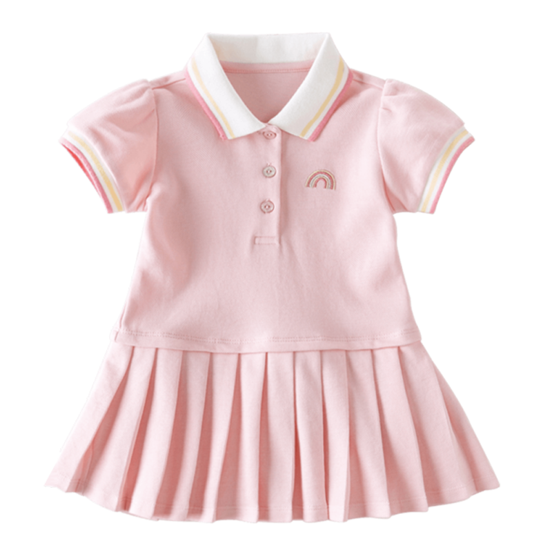 DAVE & BELLA [Soda Cotton] Summer Girls' Dress, Baby Polo Dress, Girl's Princess Dress, Children's Skirt