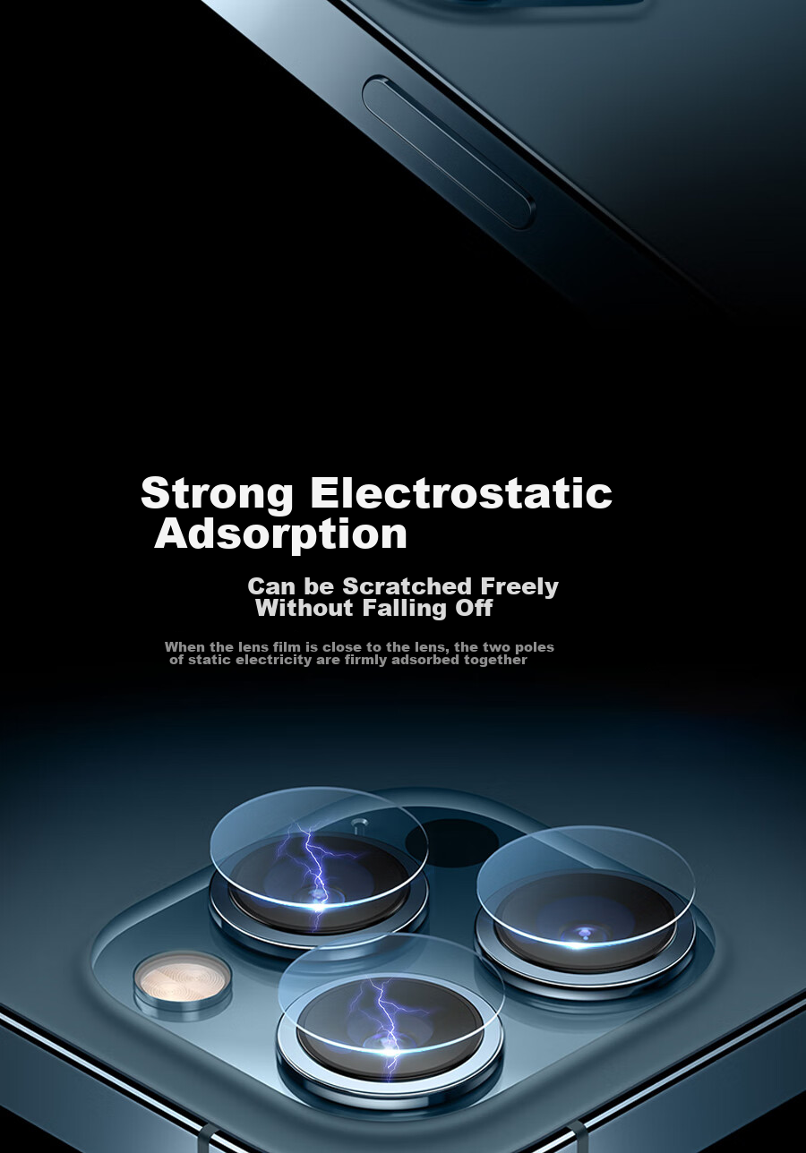 ESCASE IPhone 12 Pro Max Camera Lens Protector, IPhone 12 Pro Max Tempered Glass Rear Camera Protective Film, Curved Edge Glass Hardened Anti-Scratch Film 6.7 High Definitio 4