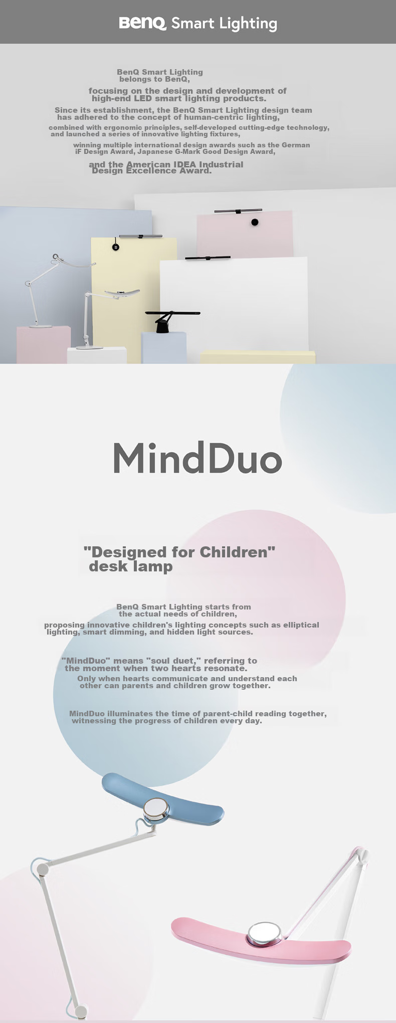 BenQ MindDuo Eye-Protection Desk Lamp for Students, Full Spectrum, Children's Study And Reading, Simple Silver Desig 2
