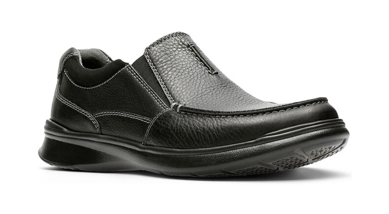 Clarks Men's Classic Genuine Leather Thick-Soled Slip-On Comfortable Breathable Shock-Absorbing Casual Leather Shoes CotrellFree 10