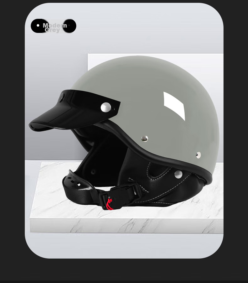 MYARMOR Motorcycle Helmet, New National Standard, Electric Vehicle 3C Certified, Retro Half Helmet, Unisex for All Seasons, Personalized Motorcycle Safety Helmet, M(57-58), Khaki White 18