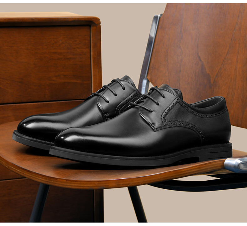 HLA Men's Leather Shoes British Style Business Classic Formal Wedding Groom Shoes HAAPXM1EBA070 Black Size 39 14