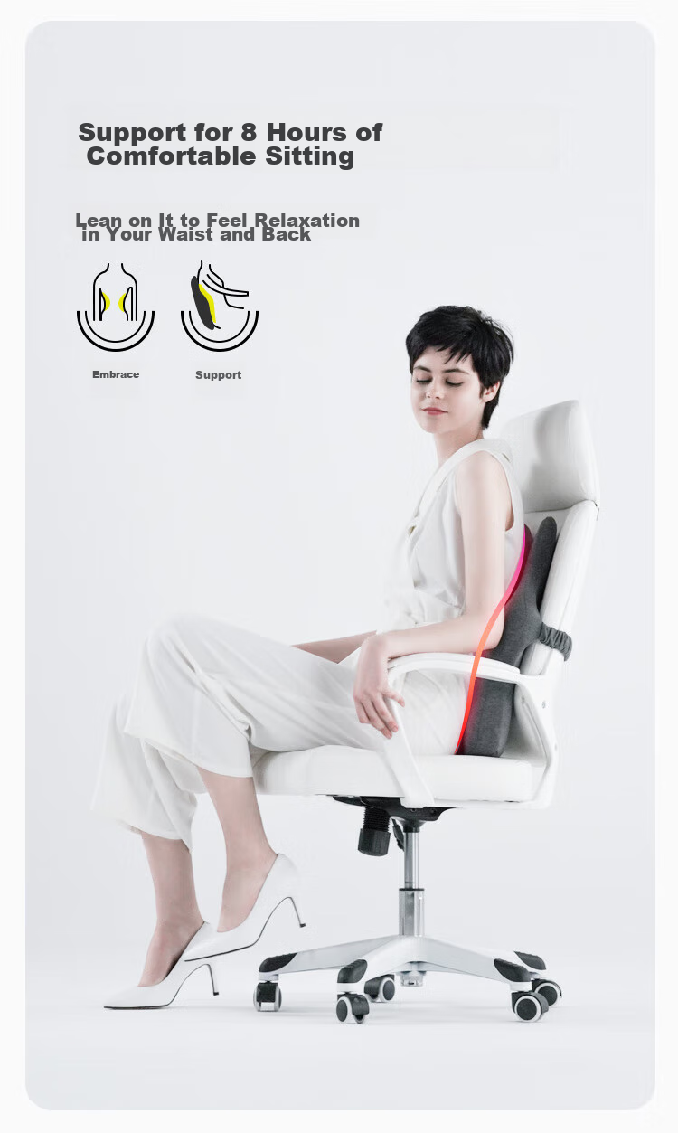 CHECA GOODS Lumbar Support Cushion for Office And Car Seats, Back Support Pad, Waist Pillow, Chair Backrest Cushio 3