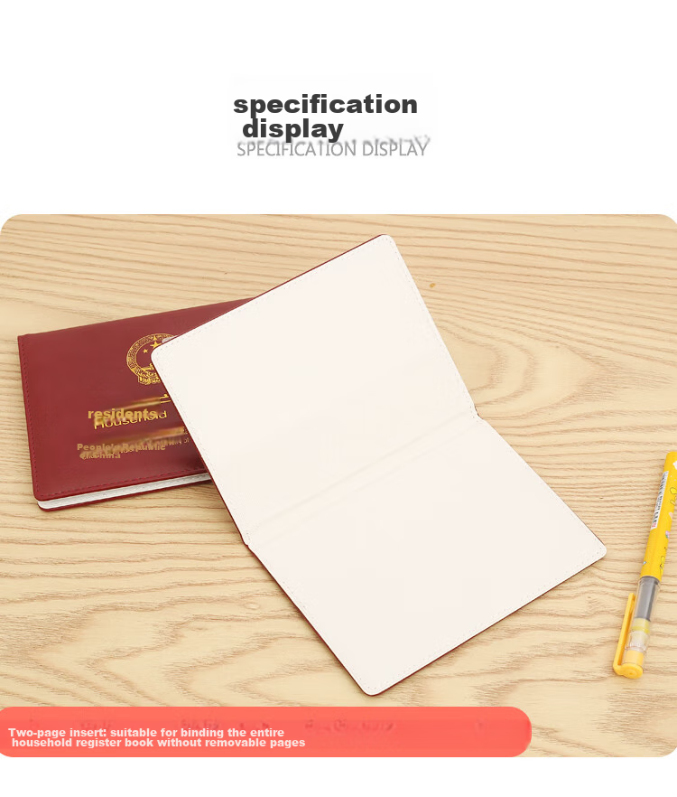Siyicai Household Register Protective Cover with 10 Insert Pages, Thickened Leather Cover for Resident Household Register, Protective Outer Case for Documents, Jujube Red Color 11