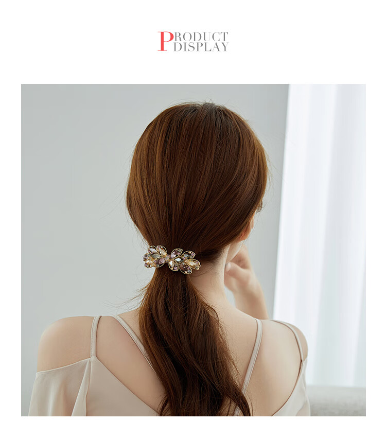 CHIMERA High-End Crystal Hair Clip for Women, Elegant Barrette, Back of Head Spring Clip, Straight Clip, Mid-Autumn Festival Gift 6