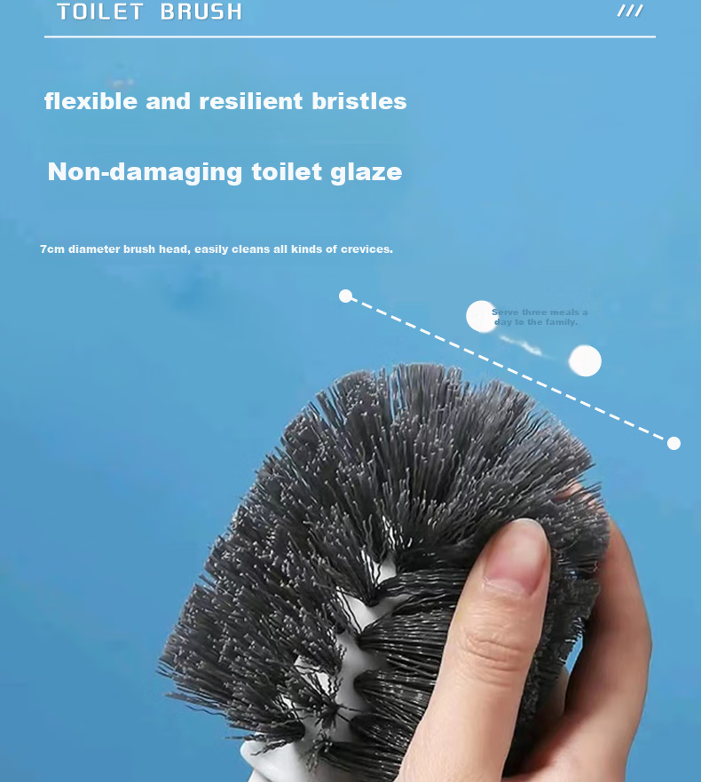 Jiapinhui Toilet Brush with Base, Cleaning Brush, Bathroom Toilet Cleaning Brush, Long-Handled Spherical Brush Set ZX-1587 8
