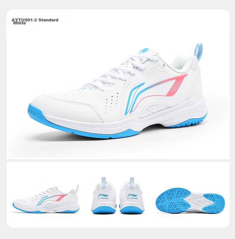 Li-Ning Badminton Shoes All-Round King V2.0 Unisex Shock-Absorbing Non-Slip Training Sports Shoes, Standard White/purple, Size 36 16