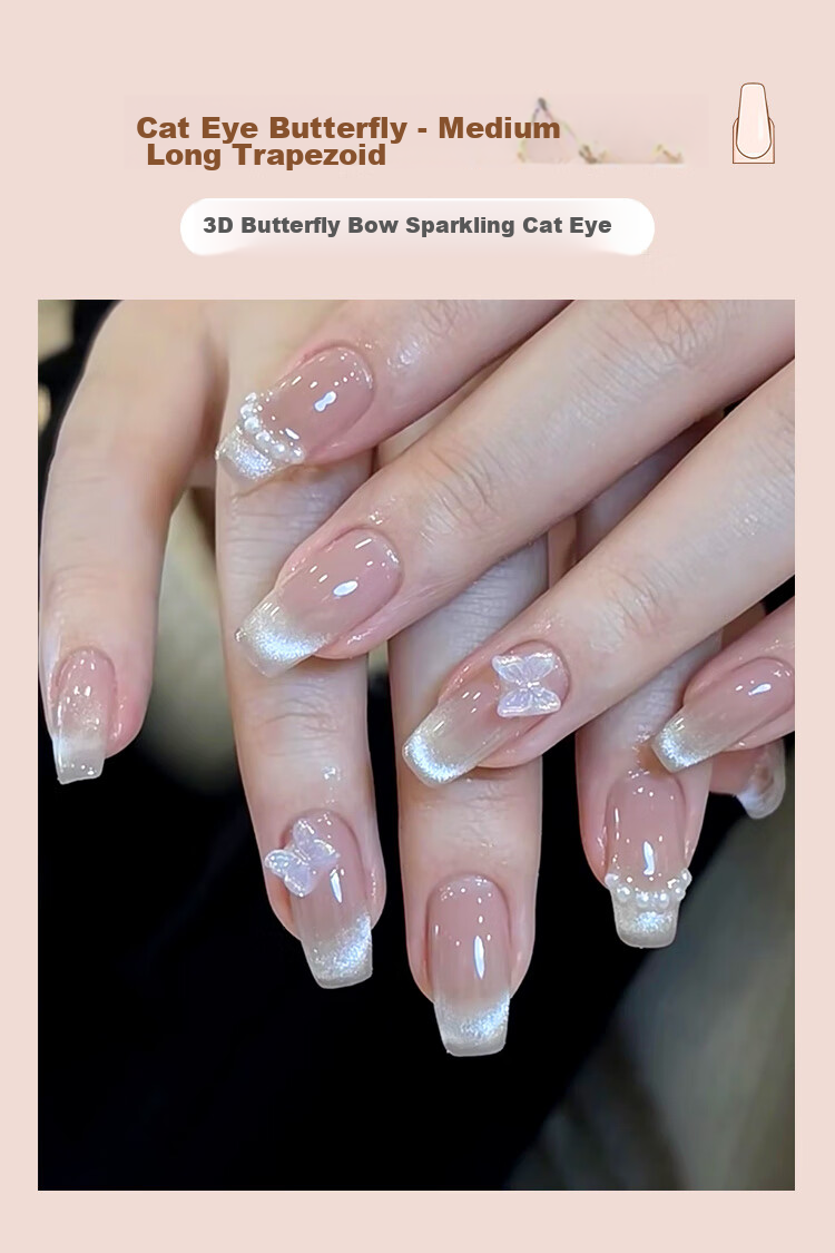 Meifuyu Nail Stickers, Handmade Wearable Nails (Yue Xiaoshan Tea Flower S Size), Long Nail Tips, Gift for Girlfriend, MF8213 23
