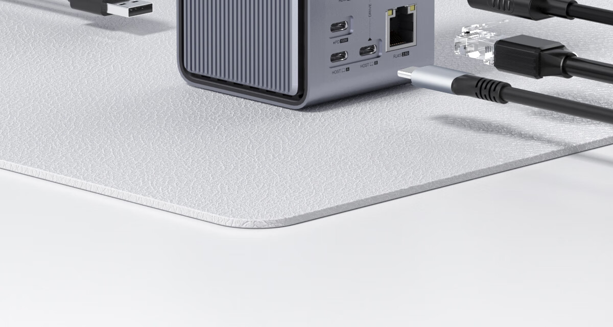 Hagibis Desktop Expansion Dock, Type-C Hub, USB Multi-Port Adapter, HDMI Multi-Screen Vertical HUB, Hard Drive Enclosure, Thunderbolt 5/4 Compatible with Apple Mac Laptops 34