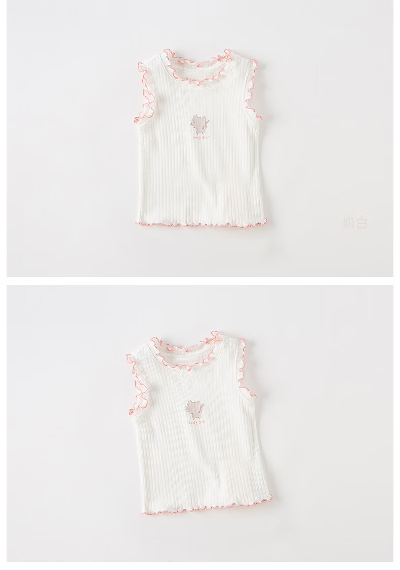DAVE & BELLA Girls' Tank Top, Children's Summer Clothing, Stylish Top for Girls, Baby Girl Cotton T-Shirt 9