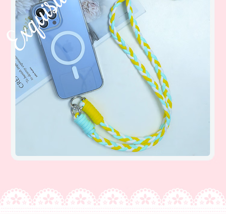 ESCASE Phone Lanyard Crossbody Strap Neck Strap Anti-Loss Chain Dopamine Floral Anti-Theft Drop-Resistant Durable Outdoor Travel Hands-Free Olive Gree 12