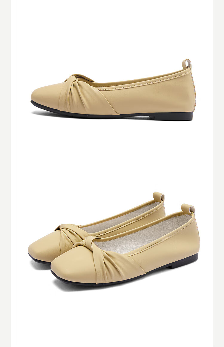 DAPHNE Women's Flats, 2026 New Spring And Autumn French-Style Gentle Evening Shoes, Flat Slip-On White Loafers, Mom Shoes 16