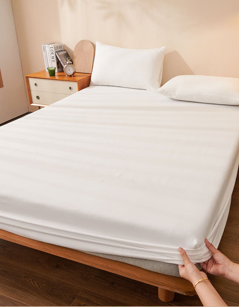 HLA A-Class 7A Antibacterial Cotton Quilted Mattress Protector Single Thickened Bed Cover Set White Three-Piece 180*200cm 3
