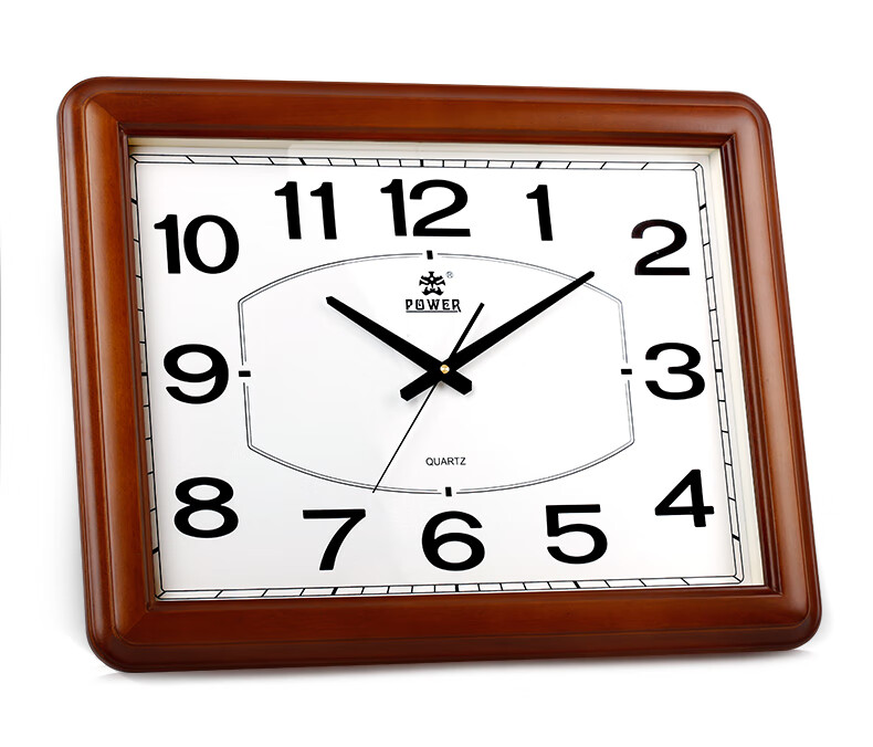 POWER Bawang Wall Clock Living Room Square Perpetual Calendar Clock Chinese Style New Simple Wall Clock Length 65cm 0119CKS Dark Color 3