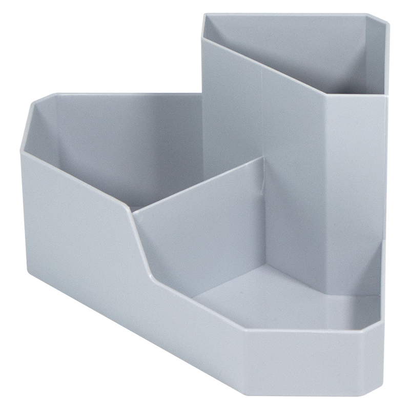 Jindeli 4-Compartment Pen Holder Storage Box, Multifunctional High-Quality Children's School Supplies Desk Organizer, Dorm Office Supplies Pen Container Sorting Storage Box, Blue-Gray Color SN134