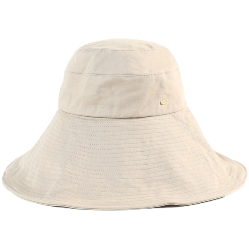 CACUSS Large Brim Sun Protection Hat for Women Summer UV Protection Sunshade Bucket Hat Outdoor Beach Sun Hat Beige Medium