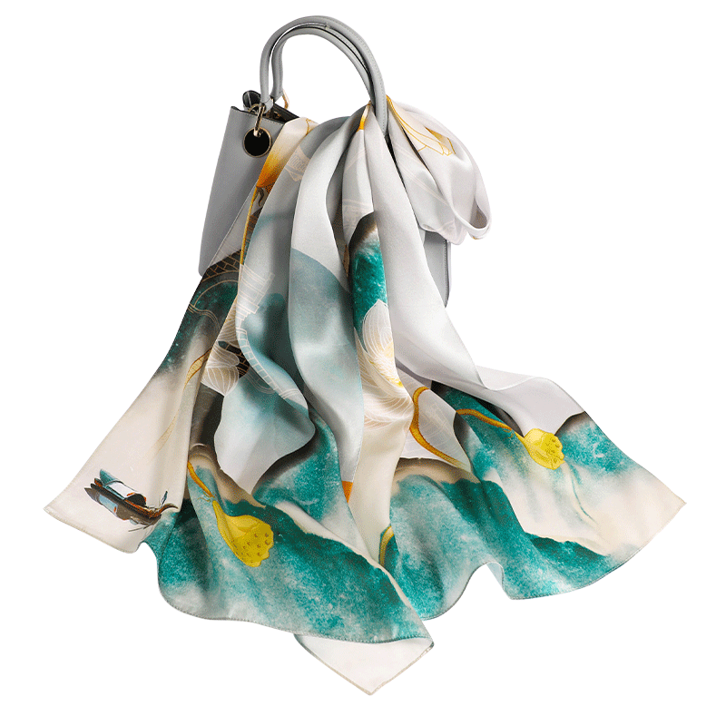 Hangsifu Silk Scarf Shawl Wrap, Autumn And Winter Neck Protection Cloak, Mother's Birthday Gift Box