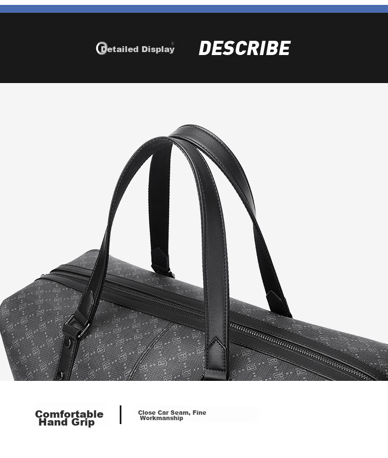 POLO Travel Bag, Men's Handbag, Luggage Bag, Gym Bag, Business Trip Large Capacity Suitcase, Storage Bag, Black 20