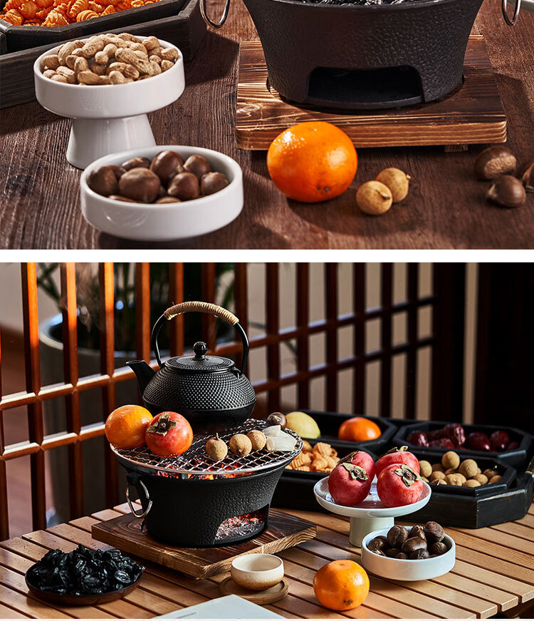 Suncojia Tea Brewing Stove, Barbecue Grill, Charcoal Stove, Tea Cooking Stove, Korean Barbecue Grill, Smokeless Wood Charcoal Grill, Large Size 11