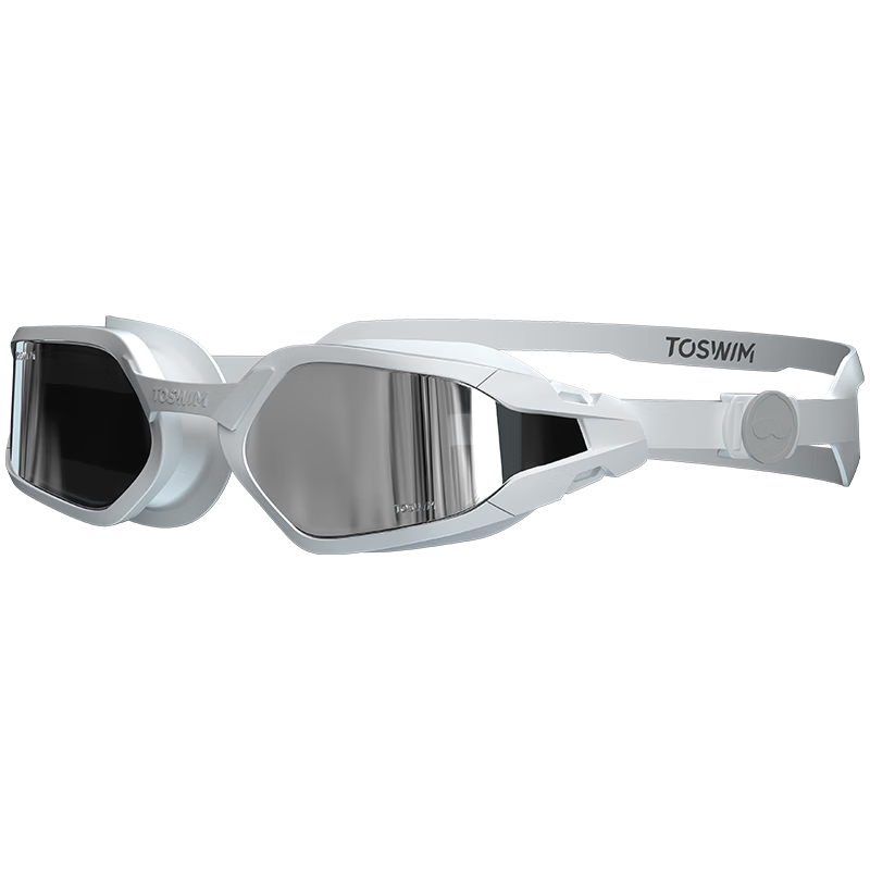 TOSWIM Myopia Swimming Goggles for Men And Women, High Definition Anti-Fog, Left And Right Prescription Available, Swimming Goggles with Single Lens, Silver Coated Film, -6.00 Diopters