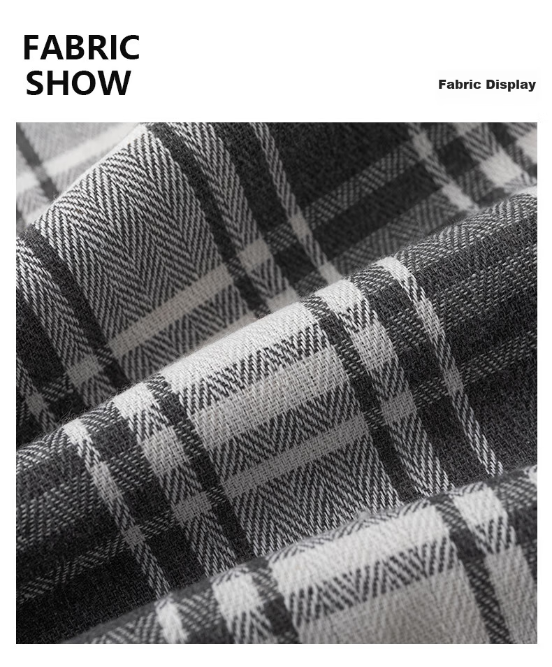 POUM Plaid Shirt Jacket for Men, Spring And Autumn Long-Sleeve Casual Shirt, Trendy Menswear, 2108 Gray, Size L 15