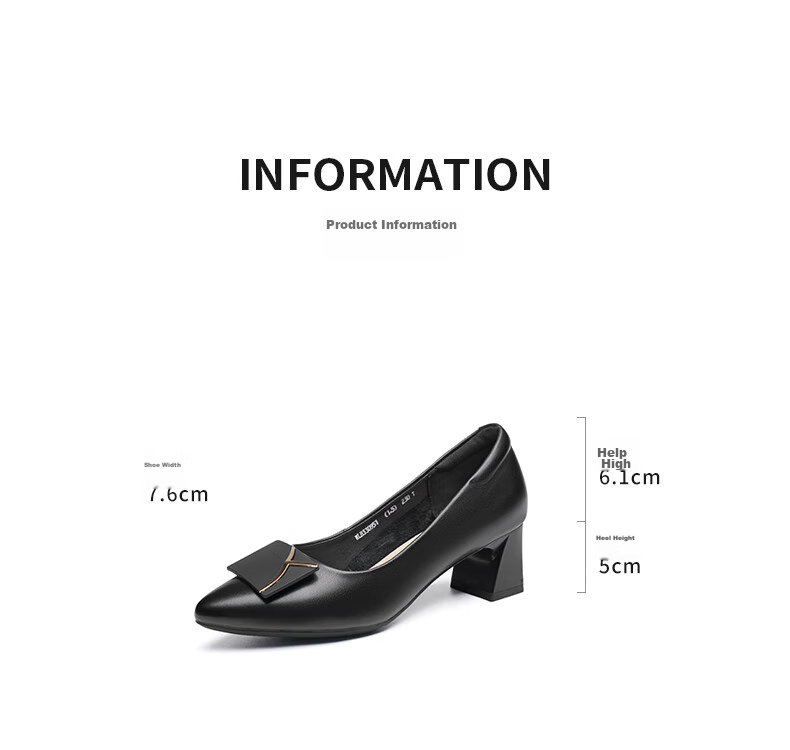 RED DRAGONFLY Fashionable Commuter High Heels, Women's Wedding Pumps, Elegant Chunky Heel, Comfortable Women's Shoes WLB33095, Black, Size 34 5