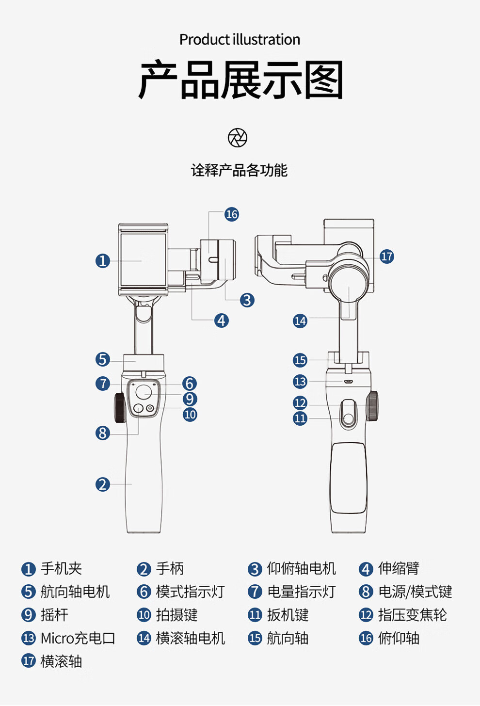 倍思倍思 baseus control手持云台三轴稳定器 深灰色